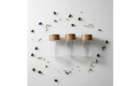 Clear Body Mini Glass Jar Small Storage Bottle Wooden Lid Airtight Seasoning Jar for Travelers, Commuters, Camping