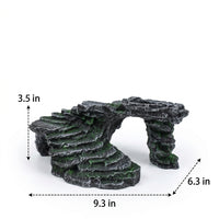 Tortoise House and Turtle Rock Hide, Resin Basking Perch for Reptile Stone Tortoise Rock Plate for Reptiles and Snakes