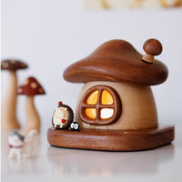 Warm Glow Fungus House Night Light Cozy Fungus Night Light Gentle Bedside Lamp with Touch Control Small for Bedroom