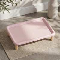 Elevated Pet Tray Shallow Recessed Surface Raised Pet Feeder Polished