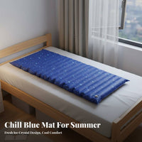 Waterproof Water-Filled Cooling Mat Reusable Summer Sleeping Mat Portable Water Bed Topper Safe Materials for Hot Sleepers, Students, Dorm Room, Office