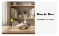 Creative Design Bunny in Carrot Car Figurine Hand-Painted Feature Rabbit Driving Carrot Vehicle Statue Easter Bunny Resin Ornament for Desktop, Office