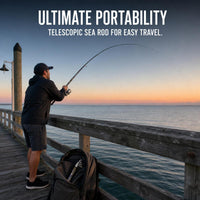 Carbon Fiber Telescopic Sea Fishing Rod with Moving Reel Seat, Super Hard Long Shot Casting Rod for Anchoring Fish