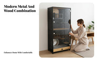 With Cooling System Chinchilla Villa Luxury Cabinet Design Indoor Pet Enclosure ampleLarge Space Small creature Habitat Ventilated Pegboard for Living Room, Bedroom, Home