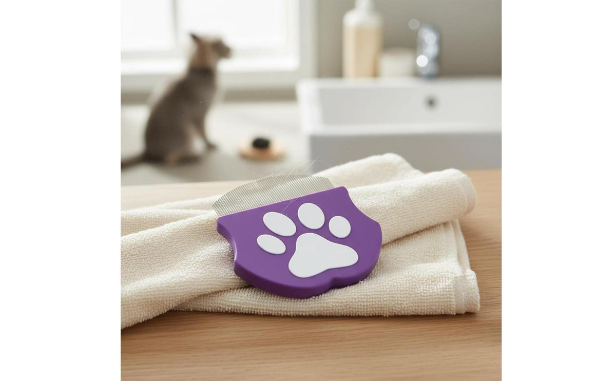 Pet Facial Comb Rounded Pinheads Cat Tear Stain Comb Non-Slip Handle Grooming Tool for Cats