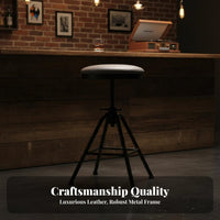 Industrial Aesthetic Adjustable Pedestal Stool Retro Design Adjustable Tripod Seat Stable Base Counter-Height Seating Easy Assembly for Bar Owners, Interior Designers, Homeowners, Studio, Cafe, Kitchen, Dining Area