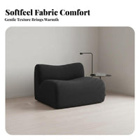 Minimalist Aesthetic Curved Bamboo-Joint Settee Italian-Inspired configurable Sofa Space-Saving Sectional Couch Deep Seat for Apartment Dwellers, Homeowners, Interior Designers, Lounge Area