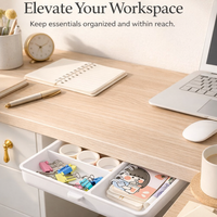 Desk Storage Drawer Organizer, Self Under Drawers No Drill, Large Slide Out for Office and School