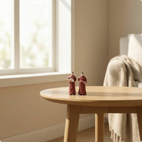 Miniature Figure Pair Painted Display Doll Compact Scale Model for Dioramas, Scene Decoration