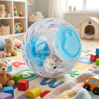 Hamster Sphere, Large 14cm Transparent Hamster Spheres for Syrian Hamsters, Breathable Exercise Toy with Leash for Indoor Play