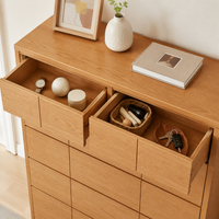 Nordic Shoe Cabinet from Oak Wood, Modern Shoe Commode with Glass Doors, Stylish Shoe Storage for Hallway, Wood Grain Design