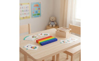 50 Pieces Hands-On Learning Wooden Cube Blocks Set Includes Pattern Cards Spatial Reasoning Blocks Solid Wood Colored Stacking Cubes for Children, Preschoolers, Classroom, Homeschool