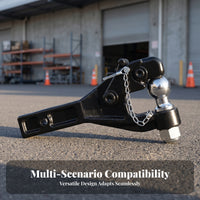 Black Metal Tow Ball Hitch Vehicle Gear Tow Hook Hitch Glossy Finish