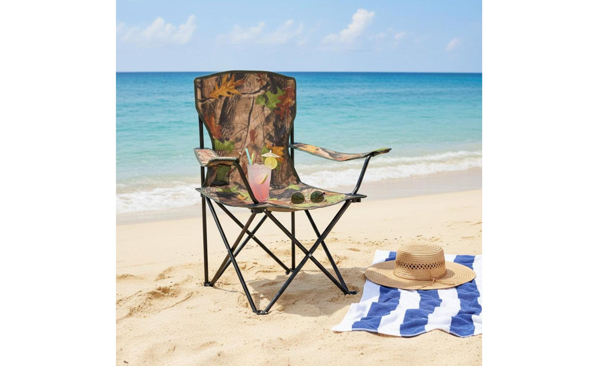 Back Support Camping Chair Lightweight Portable Chair with Armrests Heavy Duty for Fishing, Beach, Sketching