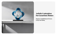 Decorative Transparent Sphere Sculpture Four-Loop Loop Ornament Geometric Design Dark Foundation Display Ornament