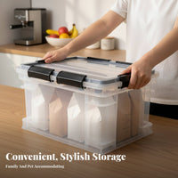 Rolling Dry Food Bin Airtight Bulk Dry Goods Container hinged lid for Families