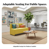 Curved Sectional Sofa and Table Set Irregular Shape Reception Seating unrestricted Combination Commercial Furniture for Homeowners, Waiting Room, Public Space