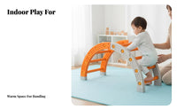 Sensory Training Multi-Activity Playset with Slide Develops Physical Skills Modular Arch Playset Anti-Slip Design Climbing Frame Easy Assembly for Toddlers, Preschoolers, Parents, Indoors, Playroom, Daycare