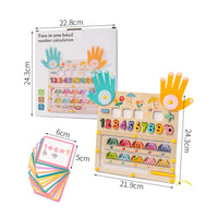 Educational Math Board with Clock Interactive Number Board with Counters Preschool Teaching Clock Hands-on for Preschoolers, Homeschool