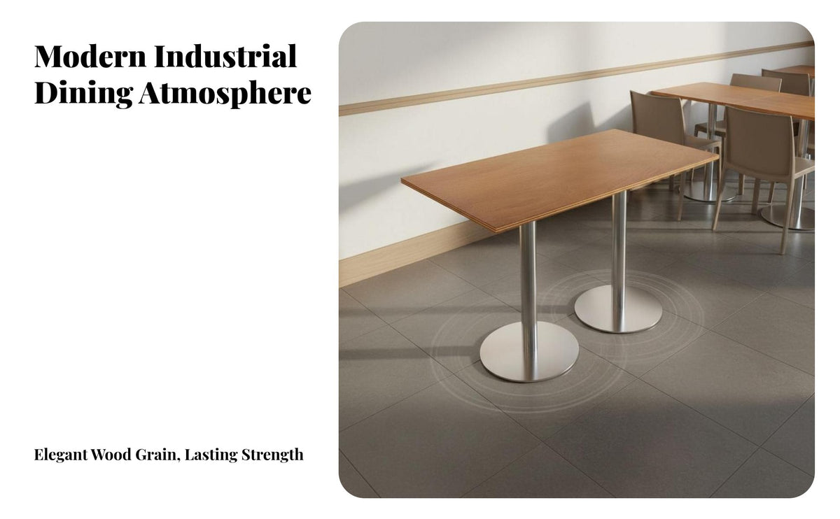 Restaurant Table and Chair Set Minimalist Design Round Eatery Table Easy to Clean Chrome Frame Guest Chair for Cafe Owners, Homeowners, Office Pantry