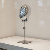 Mannequin Head Stand Modern Design Electroplated Head Form Polished Finish Hairpiece Display Stand for Retailers, Boutique Owners, Showroom