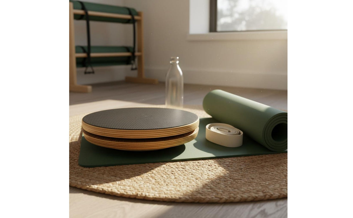 Wooden Pilates Balance Board Solid Wooden Disc Wood Pilates Rotation Board Stretching Exercise Rotator for Women, Stretching Practice, Home Workout