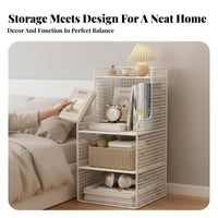 Space-Saving Design Slim Bedside Table Minimalist design Narrow Nightstand Multi-Functional Storage Cabinet for Apartment Dwellers, Homeowners, Students, Small Spaces, Bedroom, Living Room, Entryway