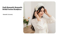 spectral Bride Theme Multitier Tulle head covering Dark Romantic & aesthetic Cosplay Headpiece Youthful Fashion & aesthetic Costume Accessory Attached Comb for Cosptiers, Adults, Themed Parties, Photo Shoots, masked masquerade, Stage Performances
