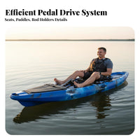Pedal Drive Fishing Kayak Adjustable Rod Holder Foot Pedal Propulsion Device Multiple Storage Compartment Es Kayak Foot Propeller System for Kayakers