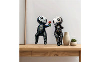 Skeleton Couple Figurine Gothic Skeleton Lovers Statue Halloween Cranium Tabletop Decor for Goths, Collectors, Mantel, Bookshelf