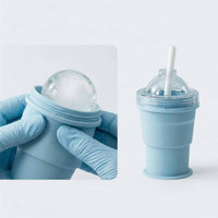 Portable Ice Creator Cup with Straw Easy Demolding Drinkware for Office