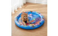 Blue Base Shark Pet Water Bed Interactive Inflatable Pet Water Bed Enrichment Inflatable Cooling Pad Portable for Pets