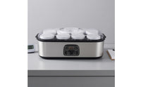 Transparent Lid Countertop Yogurt Appliance Silver Digital Yogurt Appliance Black Trim Timer Control