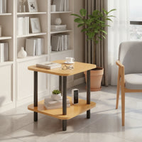 Minimalist Two-Tier Side Table Modern Square Side Table Simple Nightstand Sleek for Bedroom