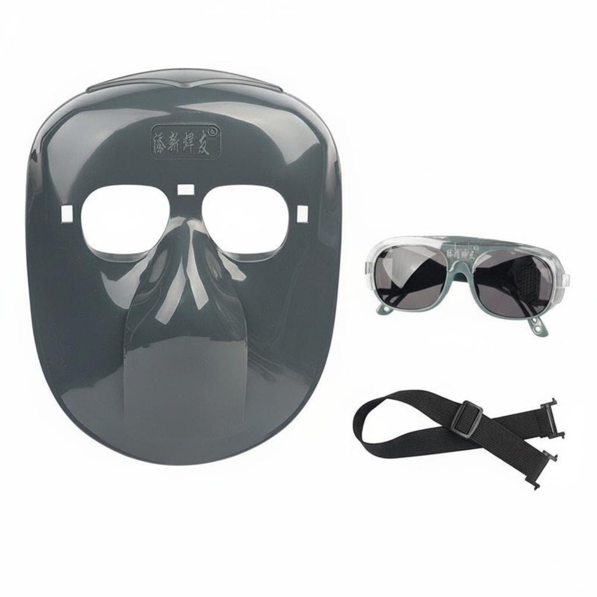 Adjustable Headgear Full Face Joining Mask Clear Vision Lens Joining Face Guard with Goggles Protection Head-Mounted Safety Mask Wide Field of View for Welders, Metalworkers, Cutting, Workshop