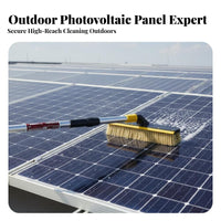 Soft Bristles Photovoltaic Panel Washing Tool Non-Slip Grip Solar Panel Cleaning Brush Lightweight Aluminum Telescopic Wash Brush Easy Installation for Professional Cleaners, Maintenance Personnel, Business Owners, Rooftops, House Siding