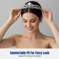 Korean Style Headband, Zircon Inlaid Alloy Bridal Hairpiece, Elegant Wedding Tiara for Women, Photography, Party