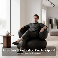 Light Luxury Modern Single Lounger Retro Aesthetic Lounge Chair designer-inspired Upholstered Armchair Comfortable paddinging for Boutique Owners, Interior Designers, Balcony, Clothing shop, perusing corner, Reception Area
