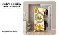 Foldable Folding Panel Screen Chinese Design 4-Panel Folding Screen Privacy Enhancing Room Divider Versatile Use for Lovers of Asian Decor, Apartment Dwellers, Homeowners, Entrance Hallway, Bedroom, Restaurant