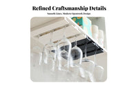 Hanging Beverage Glass Holder Easy to Clean Under Cabinet Beverage Glass Rack Hanging Stemware Holder Sturdy Hook-on Stemware