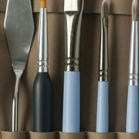 23 Pieces Comfortable Grip Nylon Bristle Paintbrush Set Long-Lasting & Resilient Filaments Artist Brush Kit with Case Easy to Clean Wooden Handle Paintbrush Set Soft Elastic Bristles for Artists, Beginners, Students, Travel