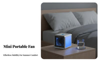 Cools and Humidifies Mini Evaporative Cooler Quiet Operation Desktop Air Cooler Compact Design for Students, Drivers, Bedroom, Dorm, Car