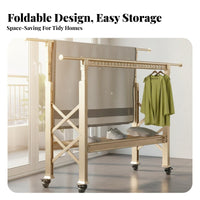 Foldable Clothes Dehydrating Rack Adjustable Height Freestanding Clothes Dryer Rack Rustproof Extendable Laundry Stand for Balcony