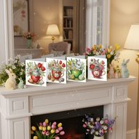6 Pieces DIY Easter Greeting Card Kit Includes Envelopes DIY Crystal Mosaic Greeting Cards Sparkling Rhinestones Items Easter Crystal Mosaic Card Set