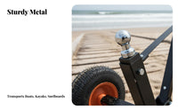 Kayak Transport Cart Multi-Terrain Kayak Trolley Cart Heavy-Duty Construction Canoe Trolley for Kayakers, Outdoor Enthusiasts, Beach, Riverside