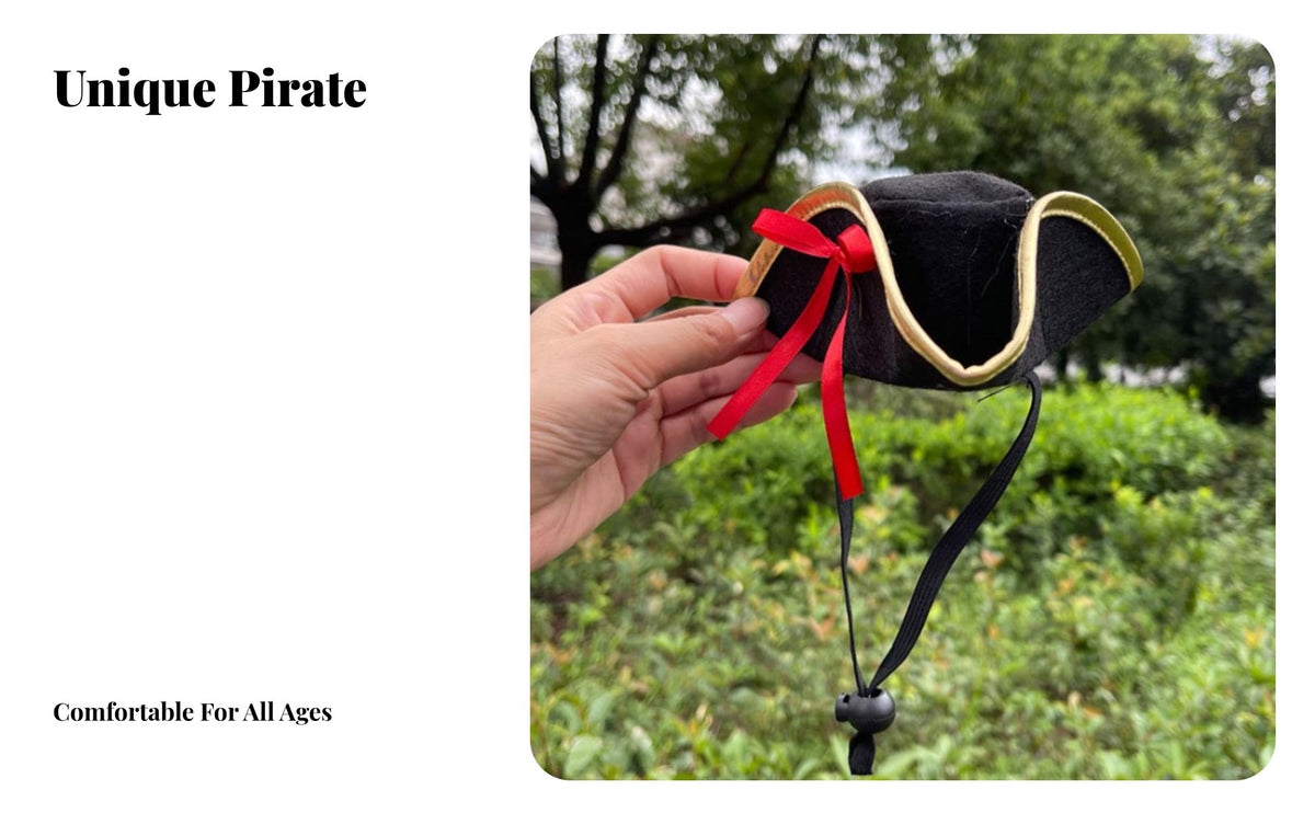 Pirate Hat Headband Party Prop Mini Pirate Hat Headband Festive Halloween Hair Accessory for Cosplayers, Adults, Cosplay, Festival, Stage Performances
