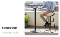 Modern Design Bar Height Table and Chair Set Weather-Resistant Sled Base High Stool Sturdy Construction Outdoor Furniture Rust-Proof for Homeowners, Business Owners, Couples, Balcony, Restaurant, Backyard, Garden