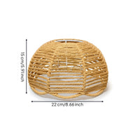 Handwoven Paper Rope Lampshade Natural Woven Lampshade Beige Boho Woven Lamp Shade Cozy for Dining Room, Cafes