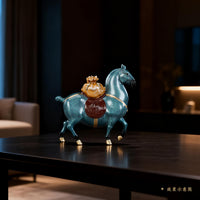 Colored Bronze Horse Figurine for Desk, Office, Home Decor, Gift
