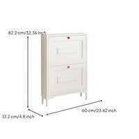 Space-Saving Slim Shoe Cabinet Sturdy Steel Construction Narrow Shoe Storage Cabinet Dustproof Large Capacity for Hallway